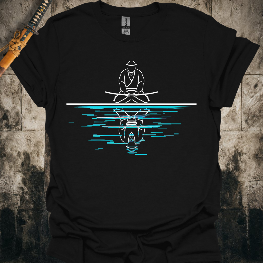 Glitchy Samurai Reflection Tee