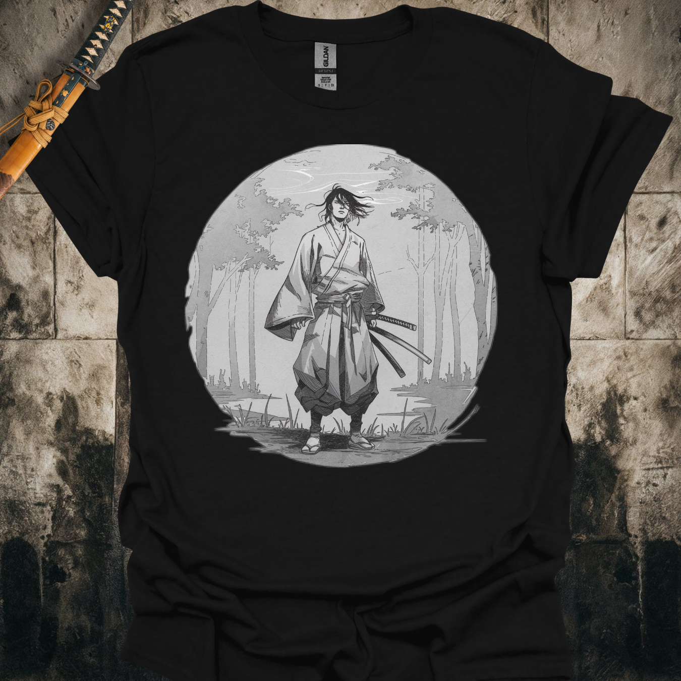 Black & White Tree Samurai Tee