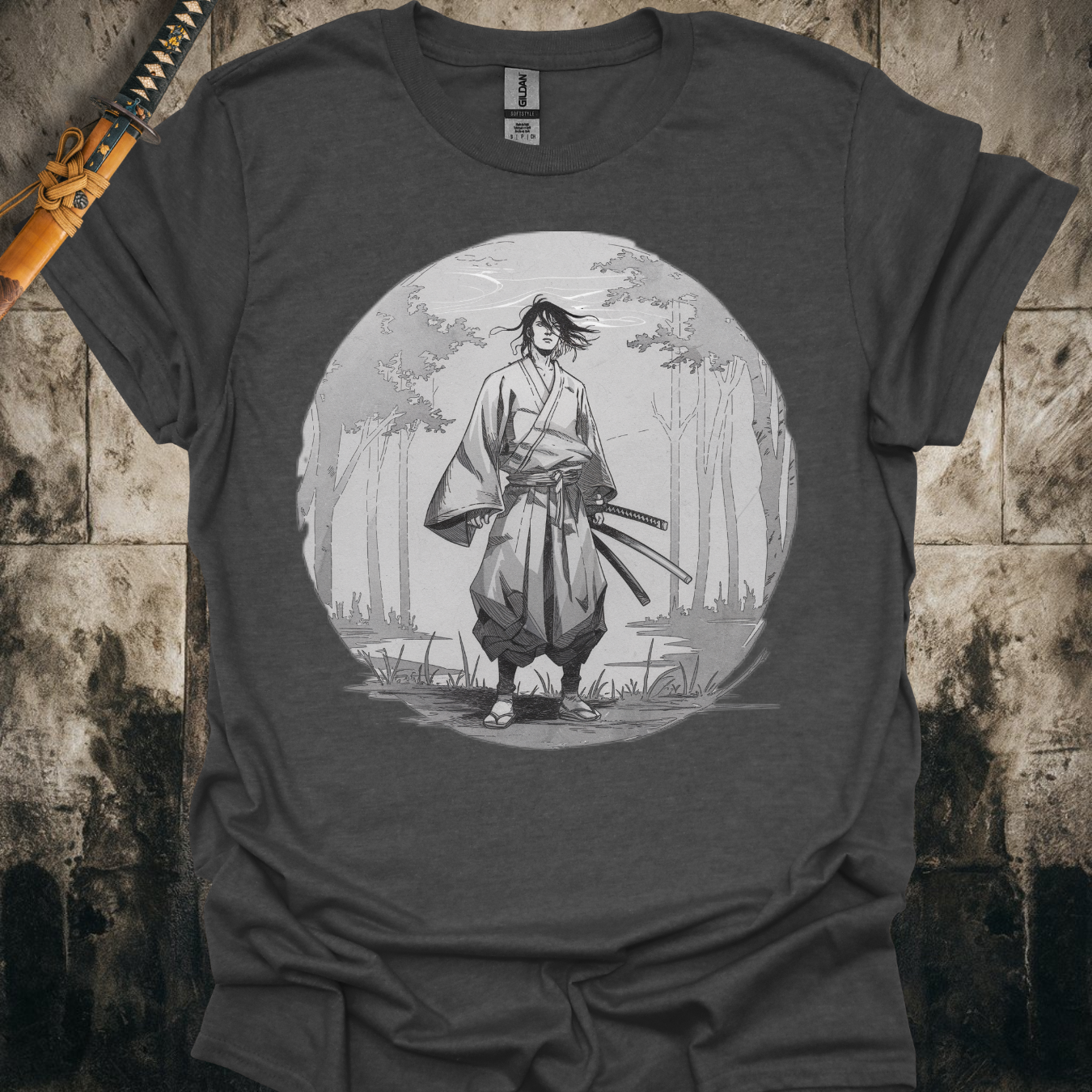 Black & White Tree Samurai Tee