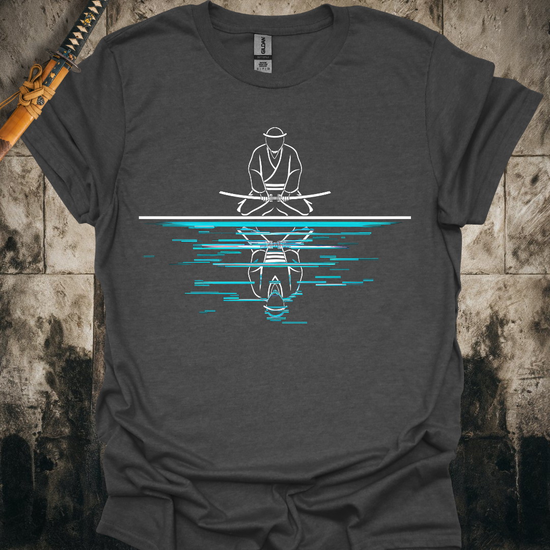 Glitchy Samurai Reflection Tee