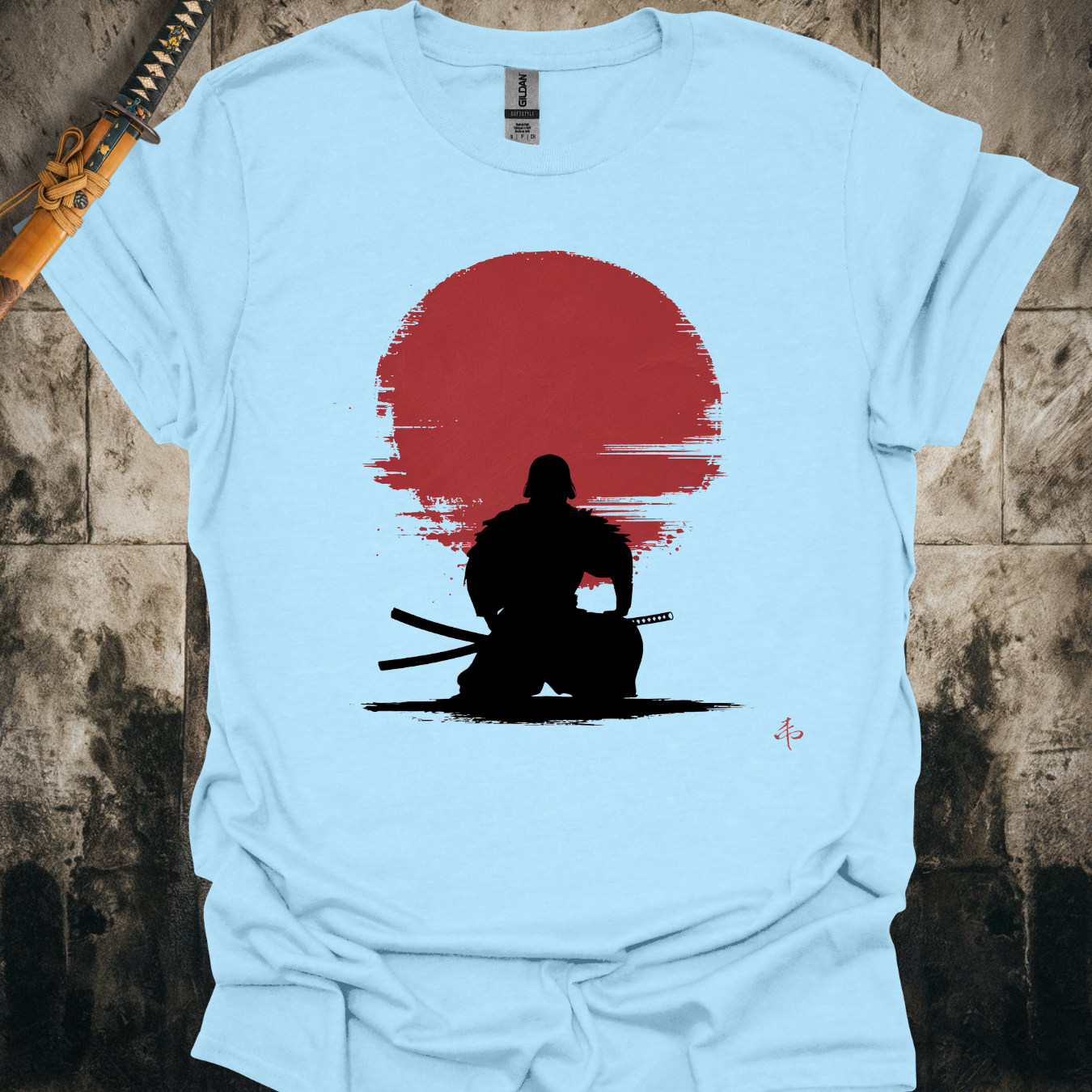 Kneeling Samurai Silhouette Tee