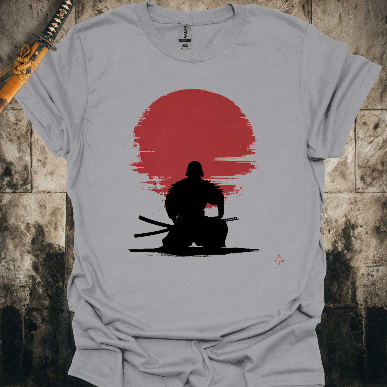 Kneeling Samurai Silhouette Tee