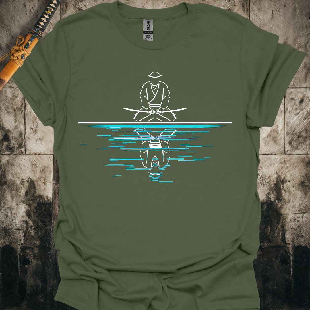 Glitchy Samurai Reflection Tee