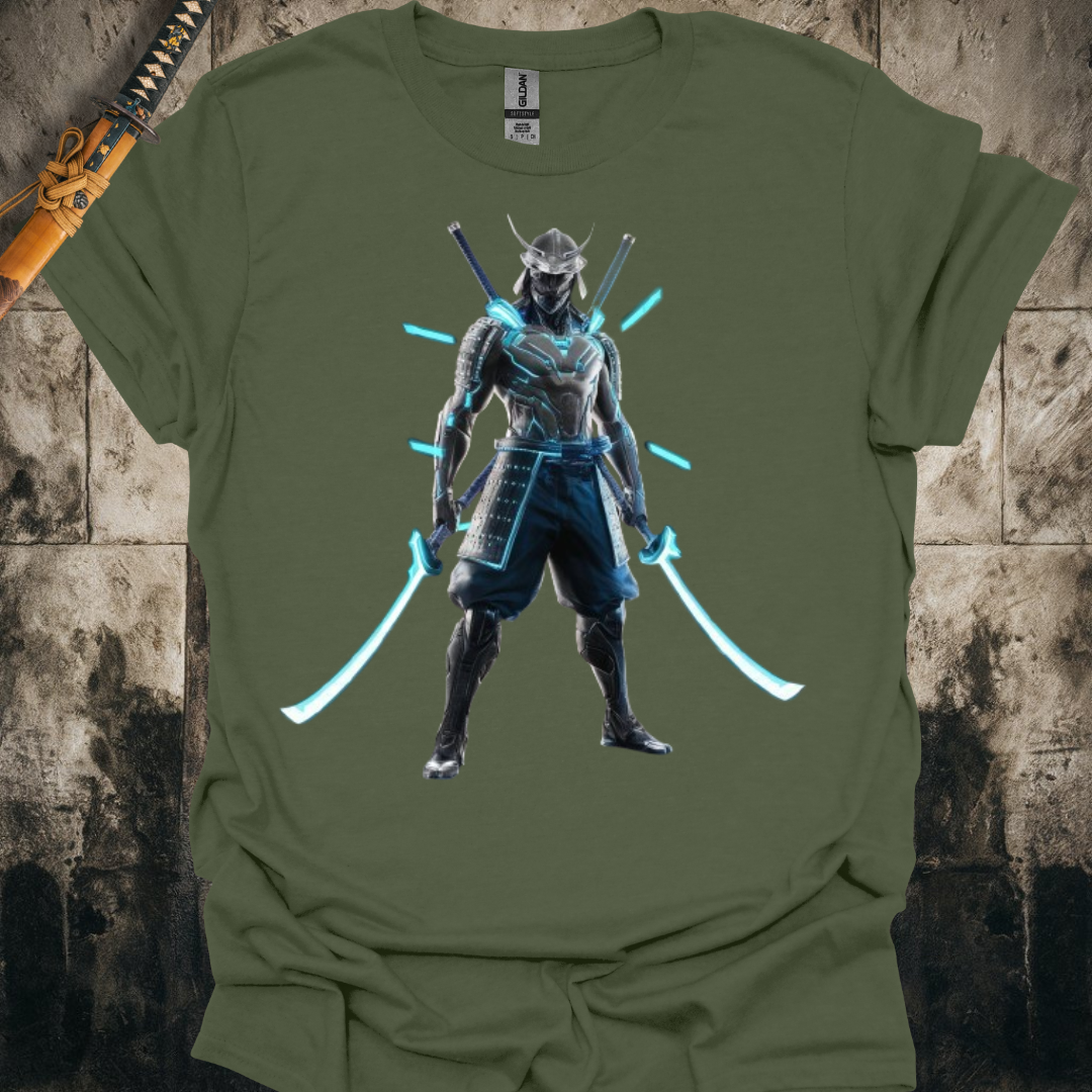 Blue Cyber Samurai Tee