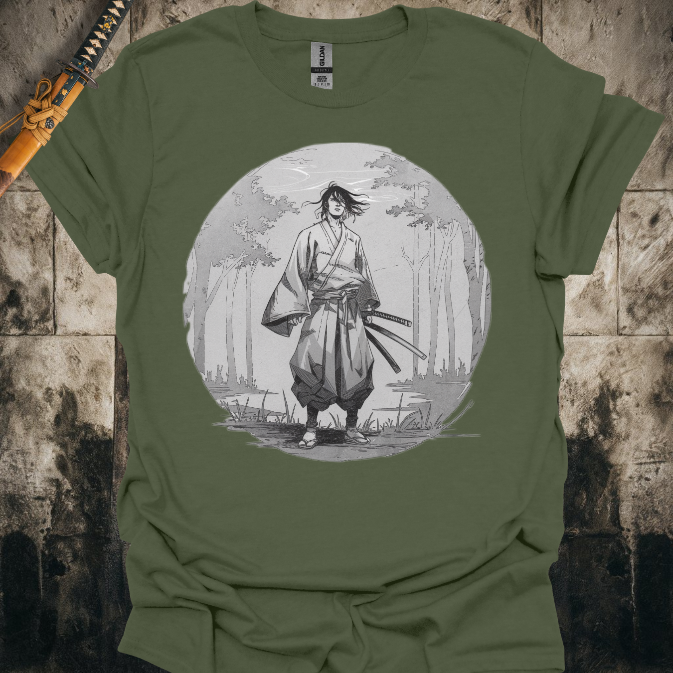 Black & White Tree Samurai Tee