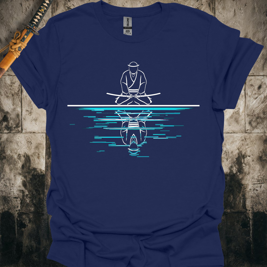 Glitchy Samurai Reflection Tee