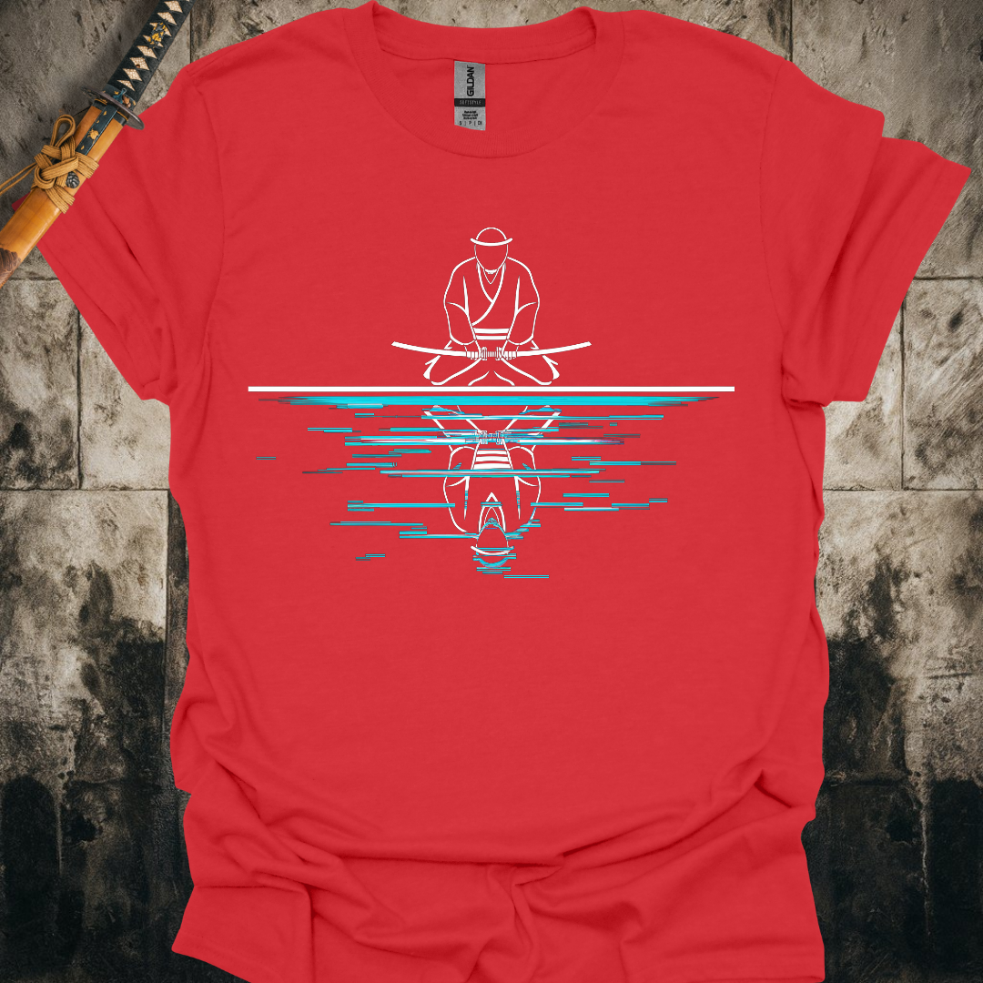 Glitchy Samurai Reflection Tee