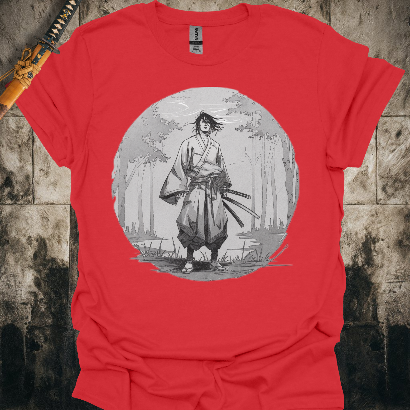 Black & White Tree Samurai Tee