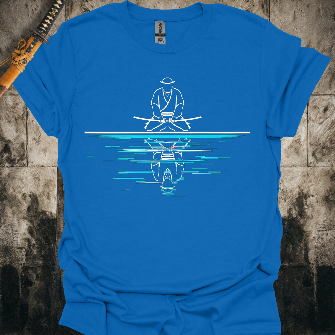 Glitchy Samurai Reflection Tee
