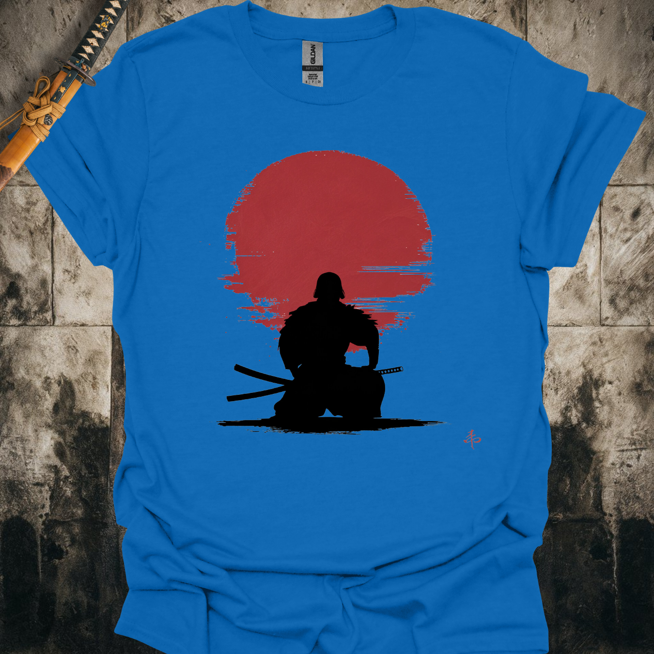 Kneeling Samurai Silhouette Tee