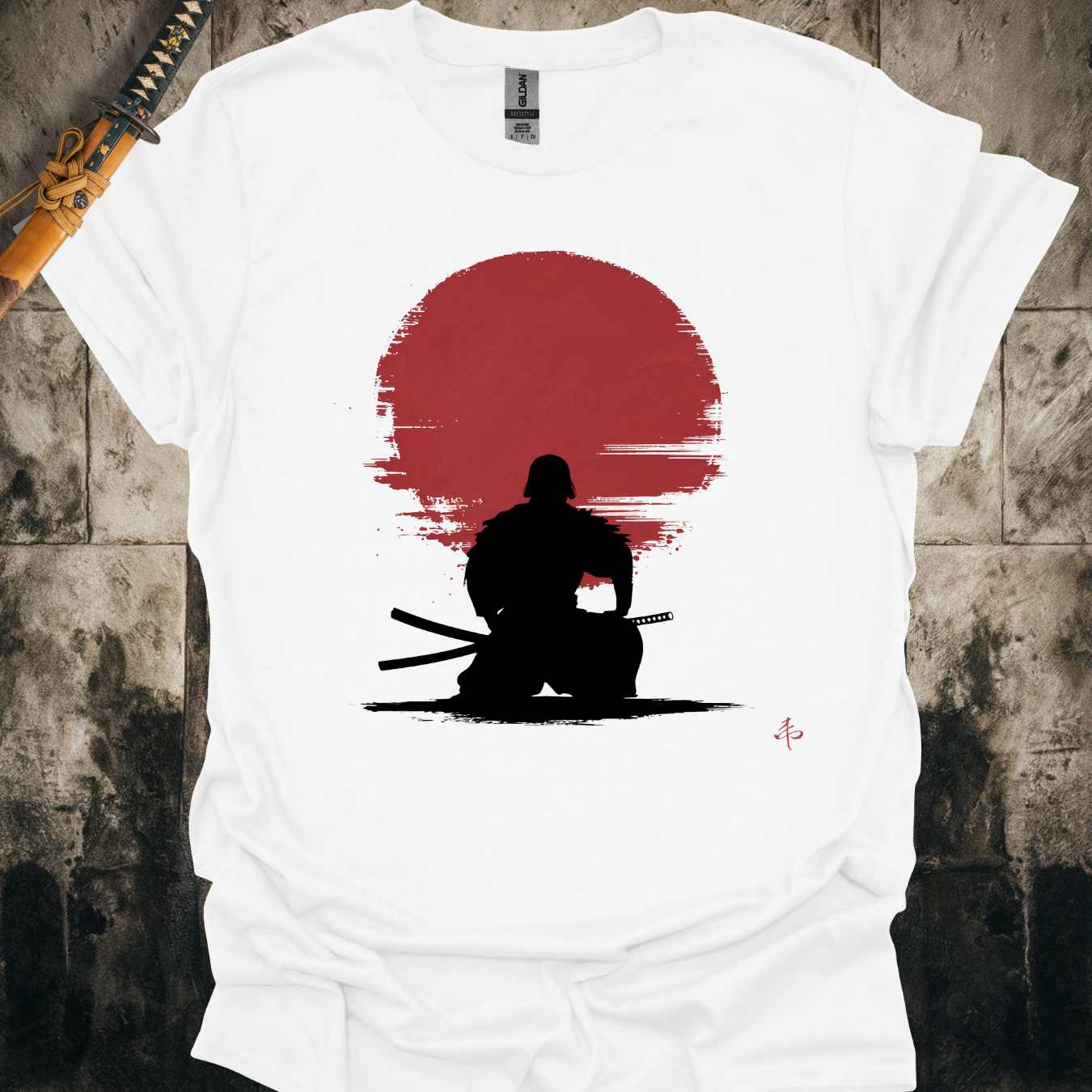 Kneeling Samurai Silhouette Tee