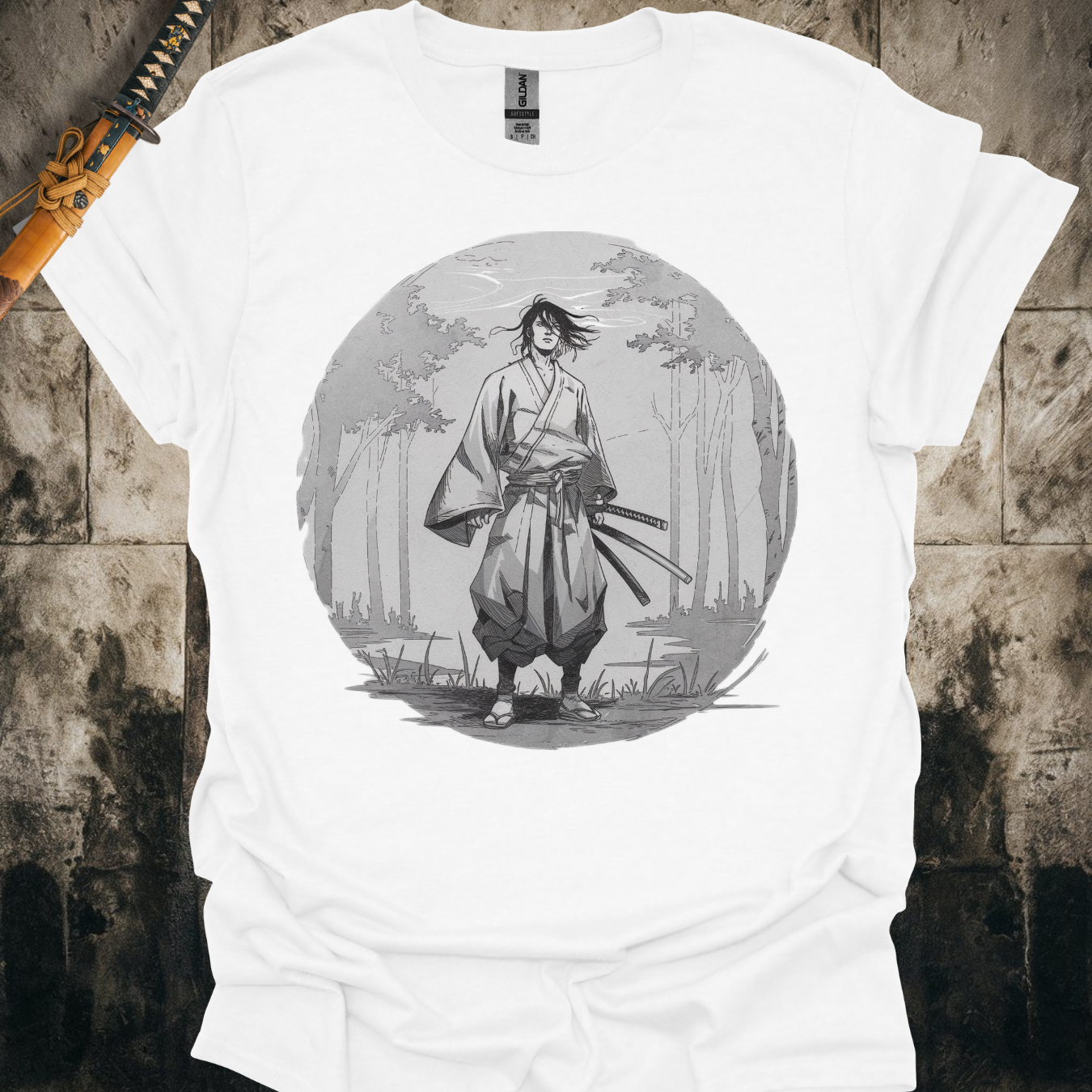 Black & White Tree Samurai Tee
